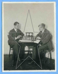 Немецкий шахматист Э.ЛАСКЕР за игрой. Москва,1931 год.