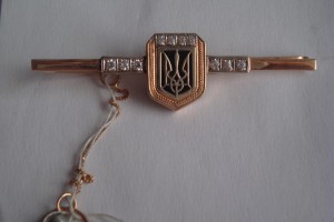 Зажим для галстука 585пробы с лэйбой