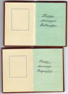 Трудовая Слава 2 и 3 ст.с доком.на Карася.. маленькие номера