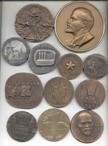 Настольные медали в тяжелом металле (12 шт)