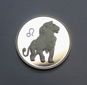 2 рубля 2002г. Лев знаки зодиака, серебро 925пробы