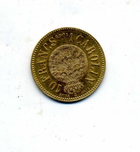 1 каролин (10 франков),Швеция,1869.