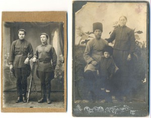 2 фото, военные и Казачья семья