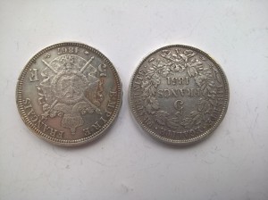 5 франков 1851г,1867г