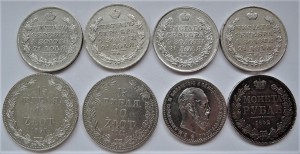 8 Рубли 1813, 1815, 1817, 1820, 1842, 1888. 10Zt 1837, 1841.