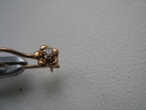 Серьги на девочку .585.Цветочки