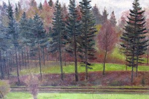 "Лесной пейзаж" неизвестный чешский художник