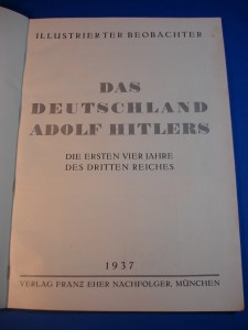 Иллюстрированное издание "Германия Адольфа Г" 1937 год.