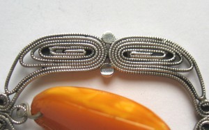 Кулон подвеска с янтарем, серебро, финифть, 2 шт