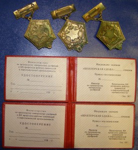 Шахтерская Слава I, II, III ст. + 2 дока