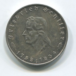 5 марок 1934 Шиллер