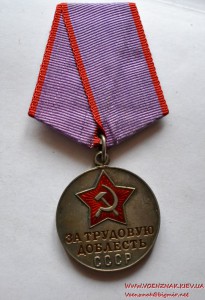 Медаль "За трудовую доблесть" на документе