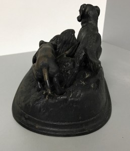 Очень даже не частая чернильница Касли 1958г. Собаки с куроп