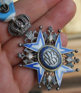 КОРОЛЕВСКАЯ СЕРБИЯ Орден Святого Саввы 4 ст СОХРАН+коробка