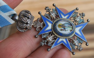 КОРОЛЕВСКАЯ СЕРБИЯ Орден Святого Саввы 4 ст СОХРАН+коробка
