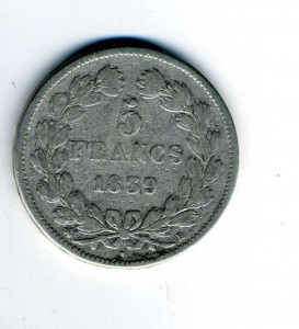 5 франков 1839,Франция.