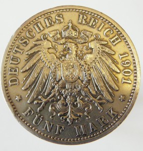 Пруссия 5 марок 1901г.