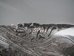 Столовый винтажный набор, серебро, рог буйвола, Малайзия
