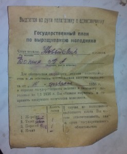 План по выращиванию молодняка 1936 год