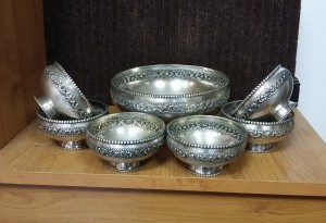 Серебро, набор чаша и пиалы, Индия