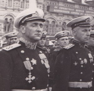 Сводный полк ВМФ на параде. 1945 год.