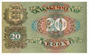 Эстония 20 крон 1932 г. UNC!