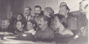 Сталин,Будённый,Каганович на съезде жён комсостава РККА.