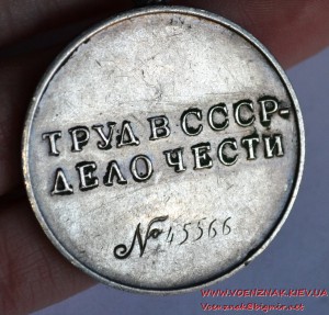 Медаль "За трудовую доблесть" № 45566