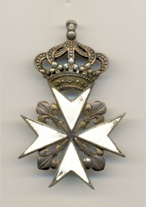 Знак кавалерской степени Ордена св. Иоанна Иерусалимского.