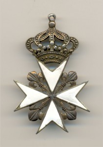 Знак кавалерской степени Ордена св. Иоанна Иерусалимского.