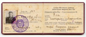 Удостоверение МинФин ЛатСССР