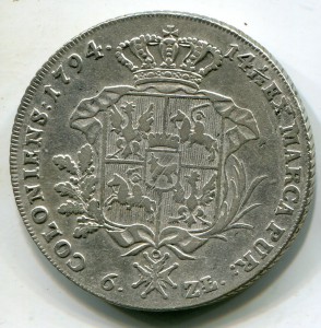 Польский талер 1794 г. 6 злотых