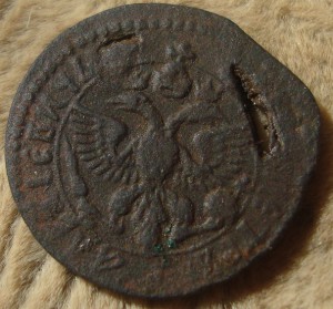 Полушка 1701г., R2