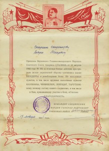 10  благодарностей в сохране. Подпись Ген. Лейт. Катков.