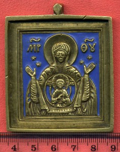 Богоматерь "Знамение", XIXв, 60х54мм.