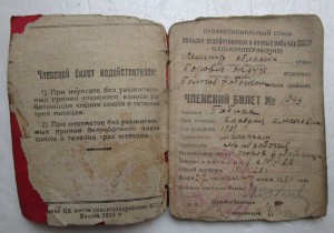 Коллекция профсоюзных билетов (к членским знакам) 20 годы!