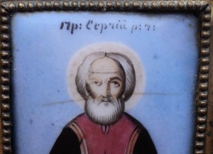 Икона ( финифть ) Св. Пр. Сергий Радонежский Чуд.