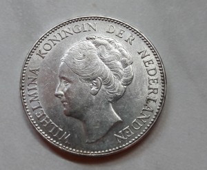 Нидерланды Голландия 1 гульден 1923 серебро