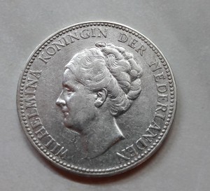 Нидерланды Голландия 1 гульден 1922 серебро