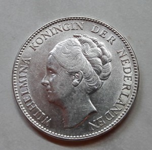 Нидерланды Голландия 1 гульден 1931 серебро отличный