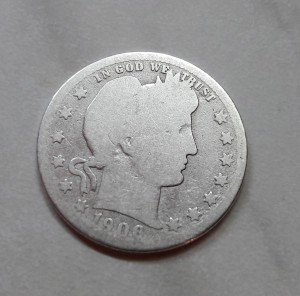 САСШ 25 центов квартер 1906 серебро