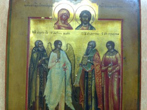 Икона Палех миниатюра в золоченом окладе