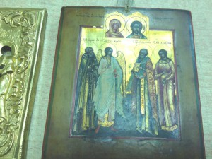 Икона Палех миниатюра в золоченом окладе