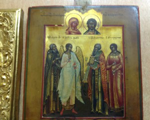 Икона Палех миниатюра в золоченом окладе