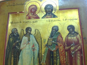 Икона Палех миниатюра в золоченом окладе