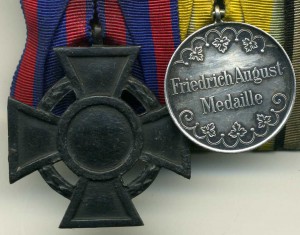 Колодка 1 мировая. крест Фридрих Вильгельм + серебряная мед.