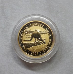 Австралия 5 долларов кенгуру 2003 золото Au