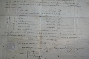 Свидетельство об окончании училища в 1913г. (300-летие ДР)