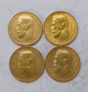 5 рублей 1898 года 4 штуки.