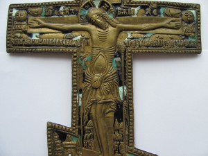 Крест Распятие большой. Эмали. 35см * 17,5см.